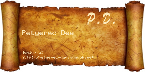 Petyerec Dea névjegykártya